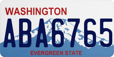 WA license plate ABA6765