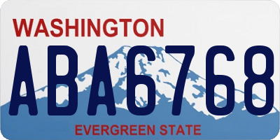 WA license plate ABA6768
