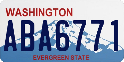 WA license plate ABA6771