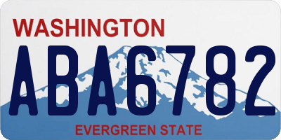 WA license plate ABA6782