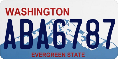 WA license plate ABA6787