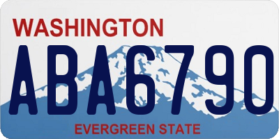 WA license plate ABA6790