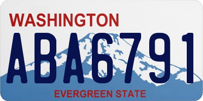 WA license plate ABA6791
