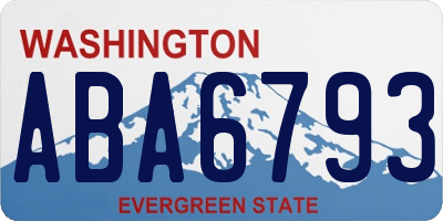 WA license plate ABA6793
