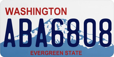 WA license plate ABA6808
