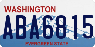 WA license plate ABA6815