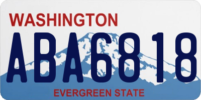 WA license plate ABA6818