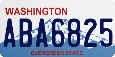 WA license plate ABA6825