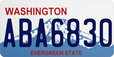 WA license plate ABA6830