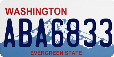 WA license plate ABA6833