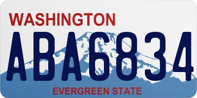 WA license plate ABA6834