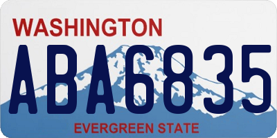 WA license plate ABA6835