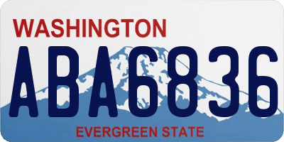 WA license plate ABA6836