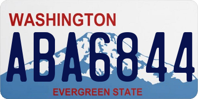 WA license plate ABA6844