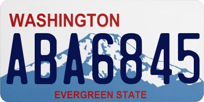 WA license plate ABA6845