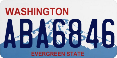 WA license plate ABA6846