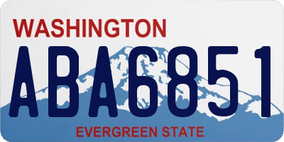 WA license plate ABA6851