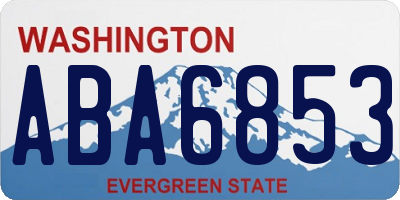WA license plate ABA6853