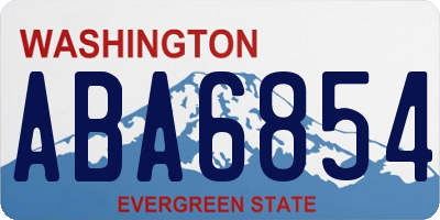 WA license plate ABA6854