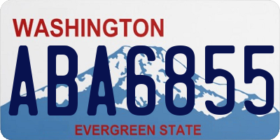 WA license plate ABA6855