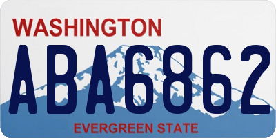 WA license plate ABA6862