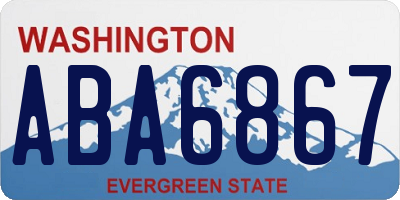 WA license plate ABA6867