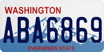 WA license plate ABA6869