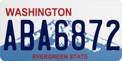 WA license plate ABA6872