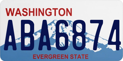WA license plate ABA6874