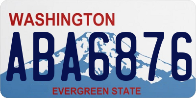 WA license plate ABA6876