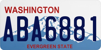 WA license plate ABA6881