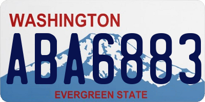 WA license plate ABA6883