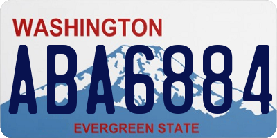 WA license plate ABA6884