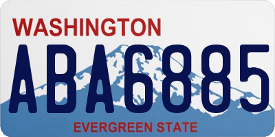 WA license plate ABA6885