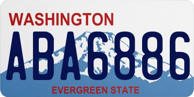 WA license plate ABA6886