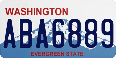 WA license plate ABA6889