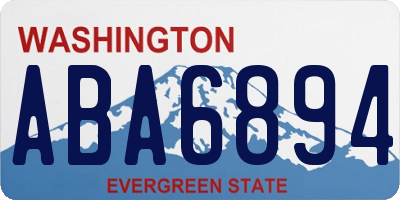 WA license plate ABA6894