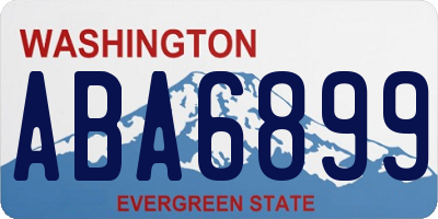 WA license plate ABA6899