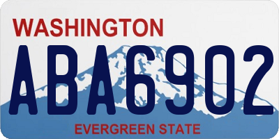 WA license plate ABA6902