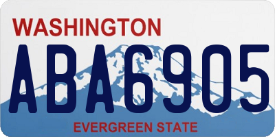 WA license plate ABA6905