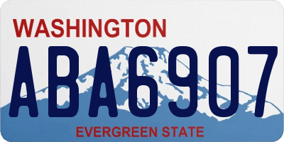 WA license plate ABA6907