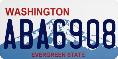WA license plate ABA6908