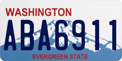 WA license plate ABA6911