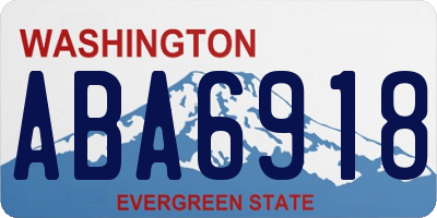 WA license plate ABA6918