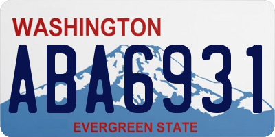 WA license plate ABA6931