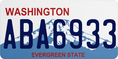 WA license plate ABA6933
