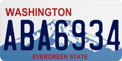 WA license plate ABA6934