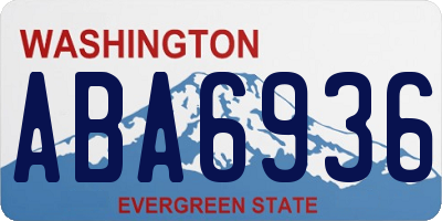 WA license plate ABA6936