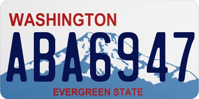 WA license plate ABA6947