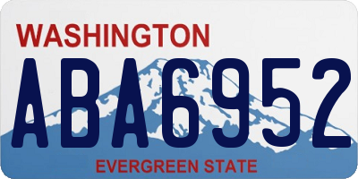 WA license plate ABA6952